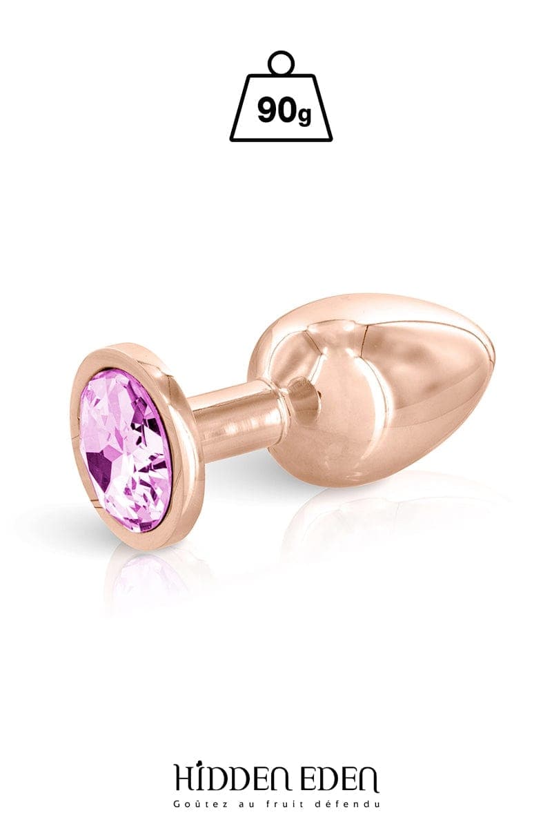 Plug anal en aluminium rose gold léger extra lisse M 9,3cm - Hidden Eden