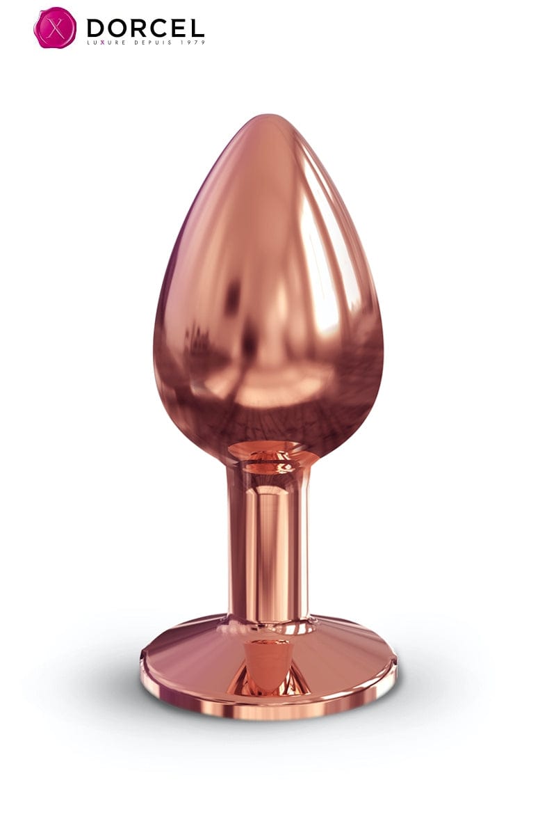 Plug anal glamour en aluminium rose gold bijou diamant noir taille S 7,1cm - Dorcel