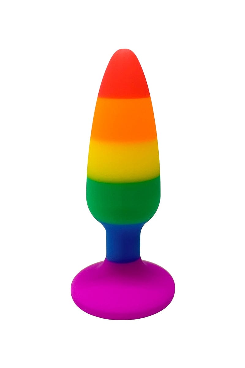 Plug anal LGBT arc en ciel Hiperloo taille S 9 x 2,4cm - Wooomy