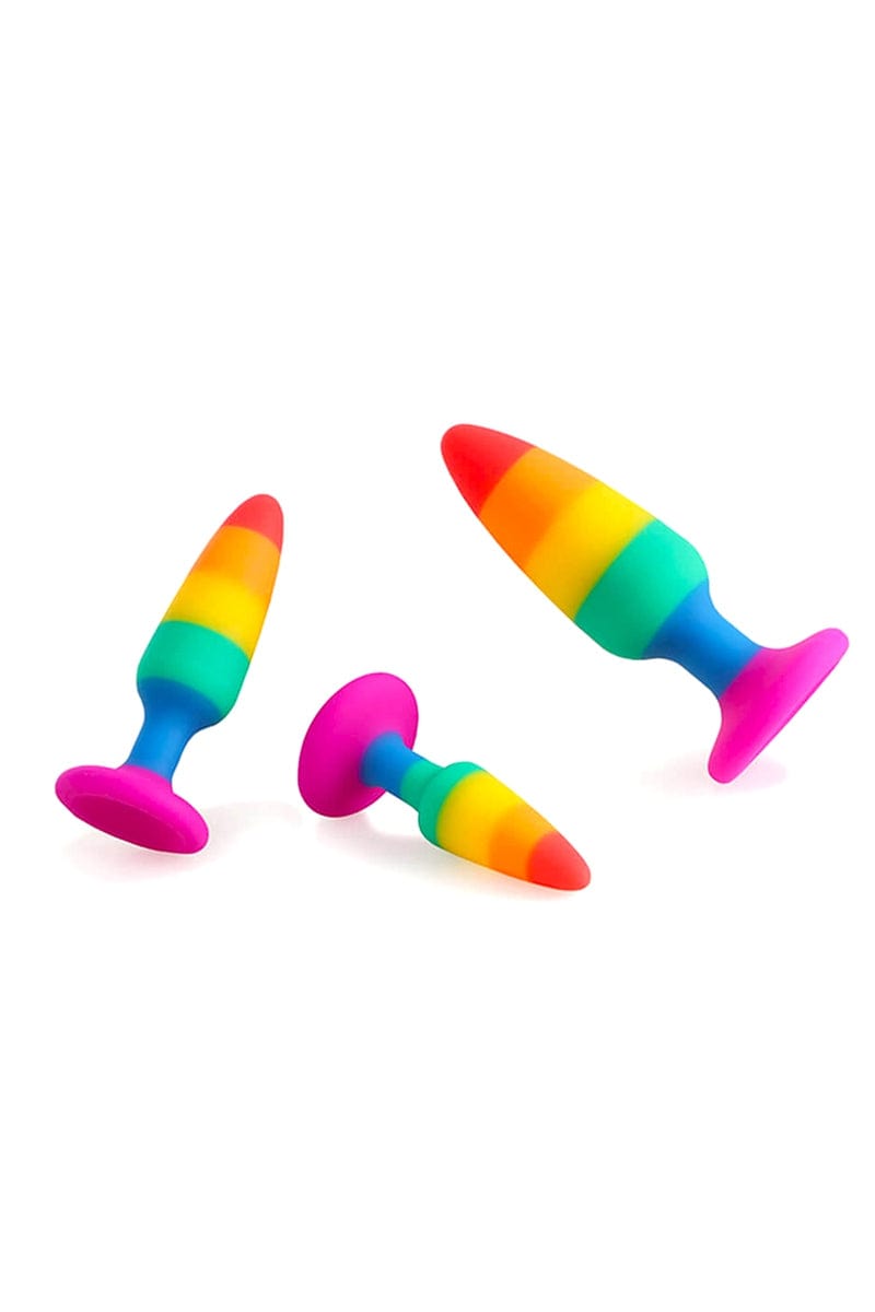 Plug anal LGBTQ+ Hiperloo Silicone Rainbow Plug L - Wooomy