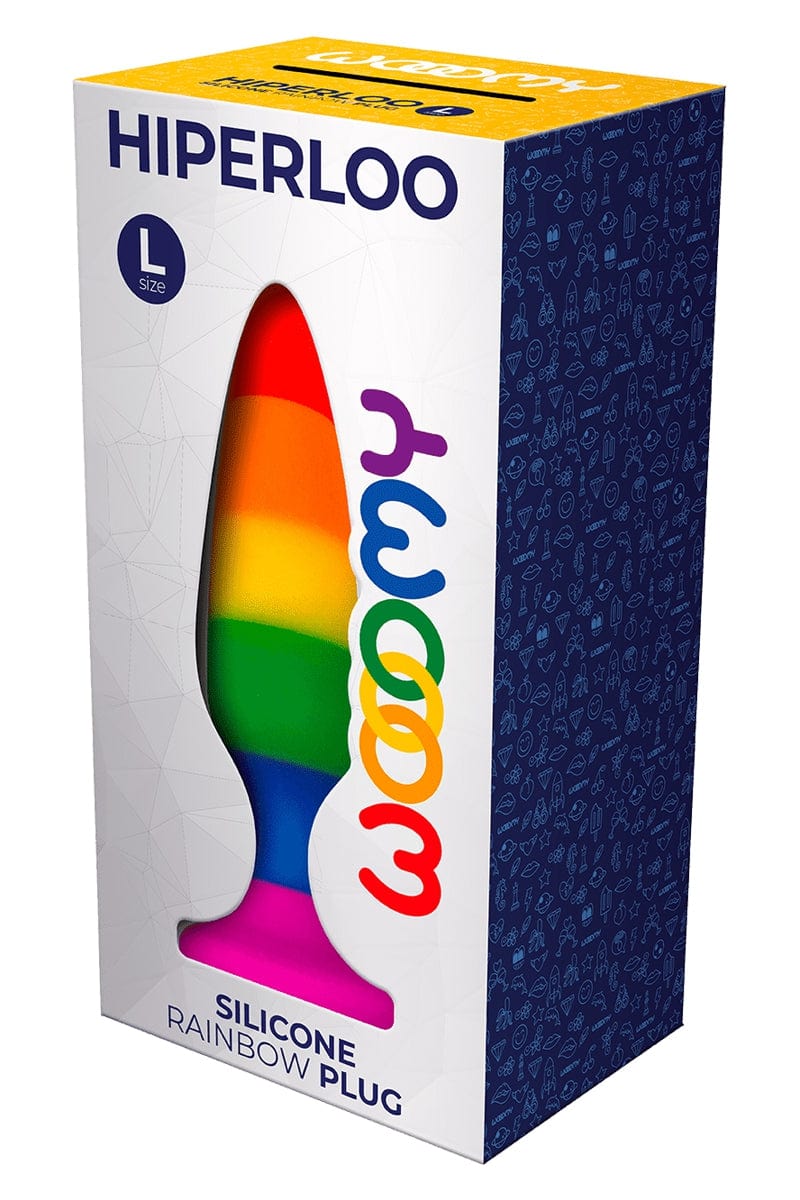Plug anal LGBTQ+ Hiperloo Silicone Rainbow Plug L - Wooomy