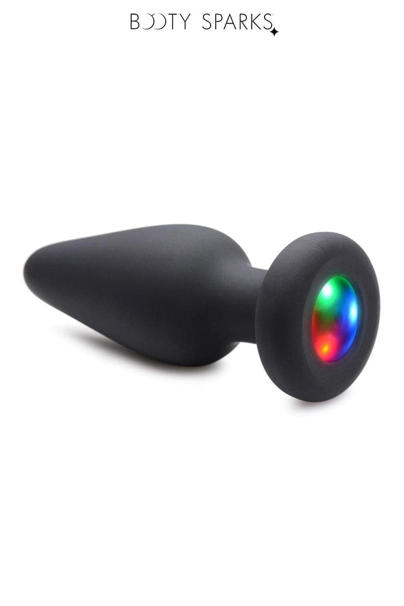 Plug anal lumineux M en silicone led 3 couleurs - Booty Sparks