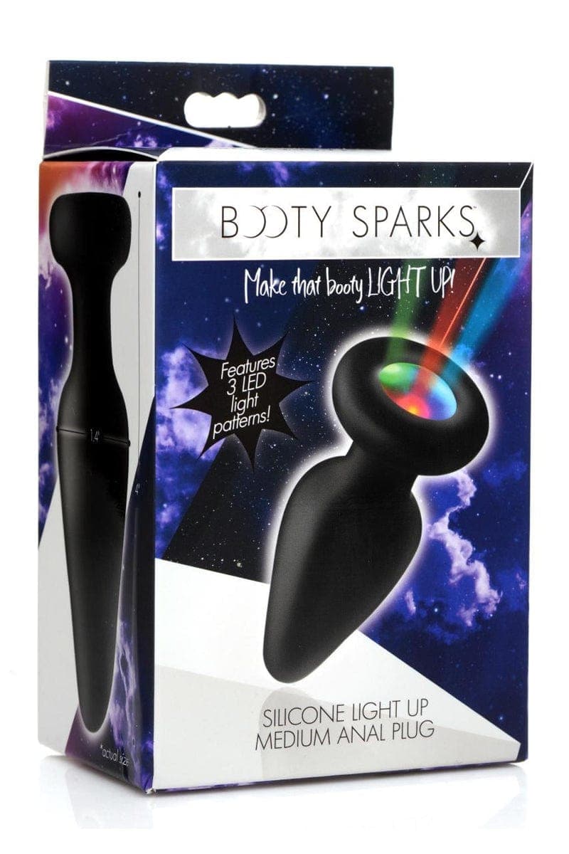Plug anal lumineux M en silicone led 3 couleurs - Booty Sparks