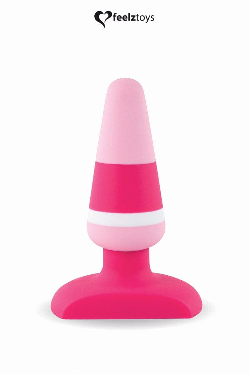 Plug anal mixte silicone doux 3,4 x 6,5 cm Plugz Colors n2 - FeelzToys