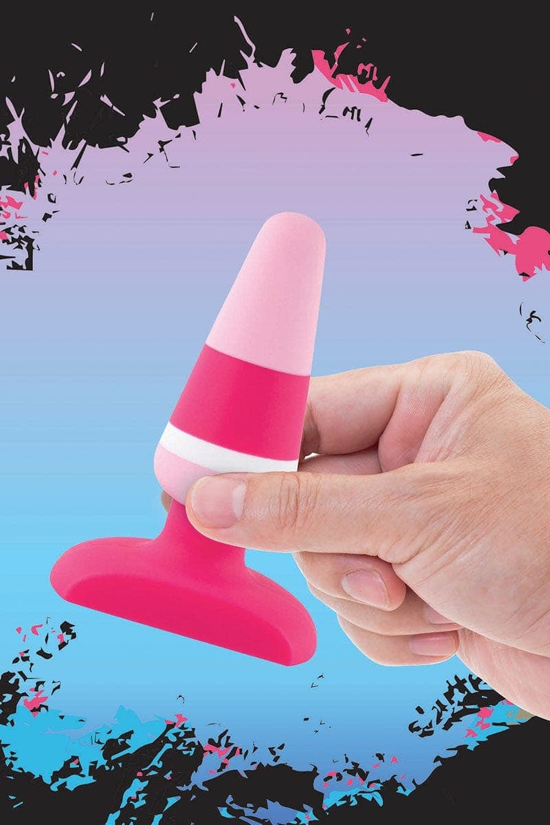 Plug anal mixte silicone doux 3,4 x 6,5 cm Plugz Colors n2 - FeelzToys