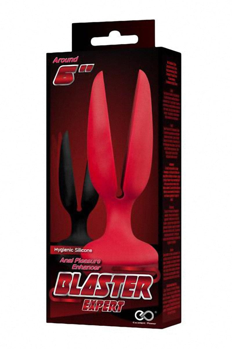 Plug anal ouvert avec ventouse 15 cm rouge en silicone - expert