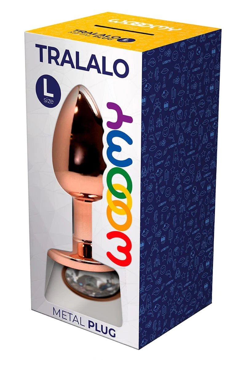 Plug anal rose gold bijou rosebud Tralalo strasstransparent Taille L - Wooomy