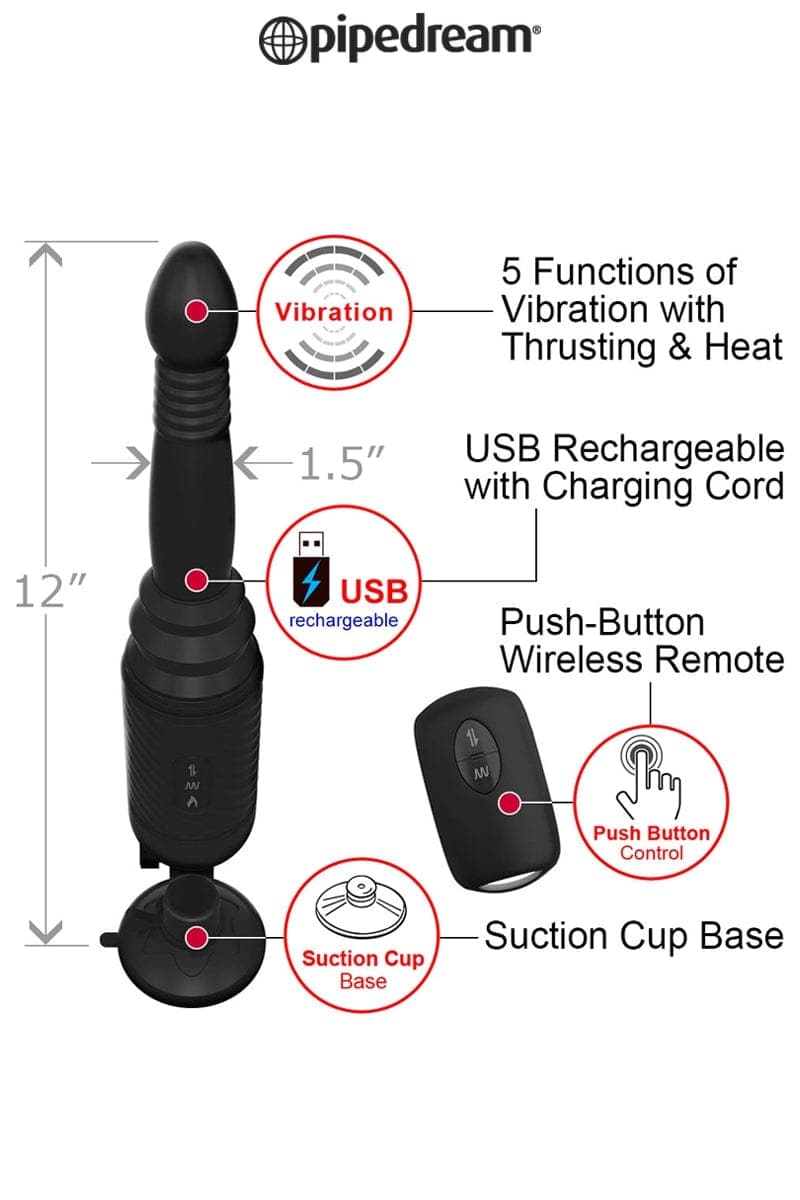 Plug anal va-et-vient télécommandé Vibrating Ass Thruster - Pipedream