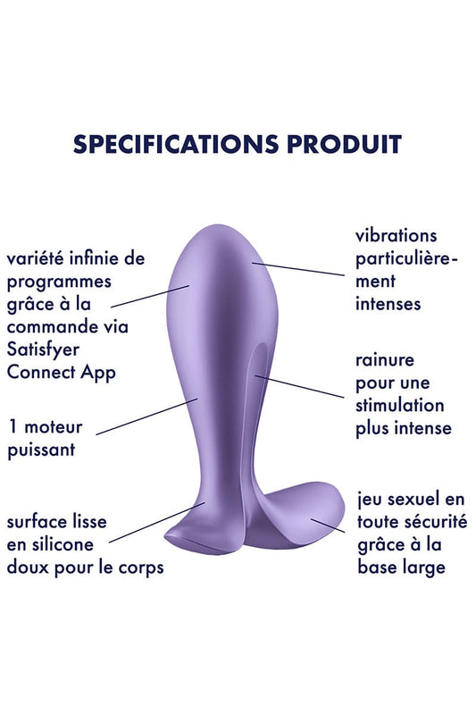 Plug anal vibrant et connecté Intensity Plug violet - Satisfyer