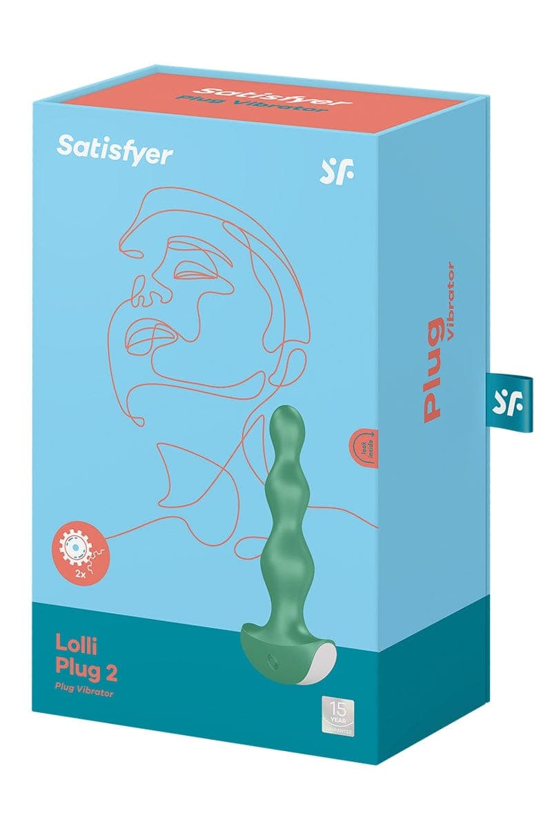 Plug anal vibrant étanche unisexe en silicone vert Lolli 2 - Satisfyer
