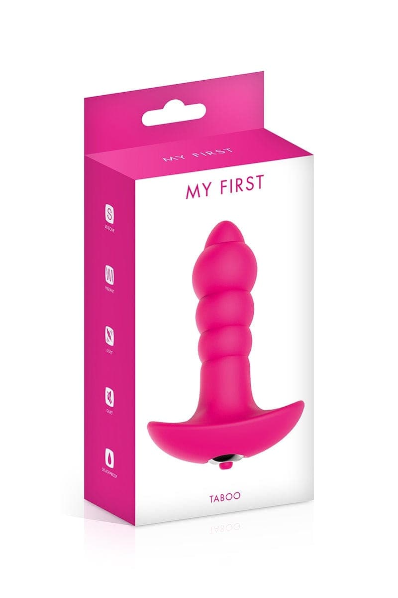 Plug anal vibrant silicone 10,7 x 3 cm Taboo + pile incluse - My First