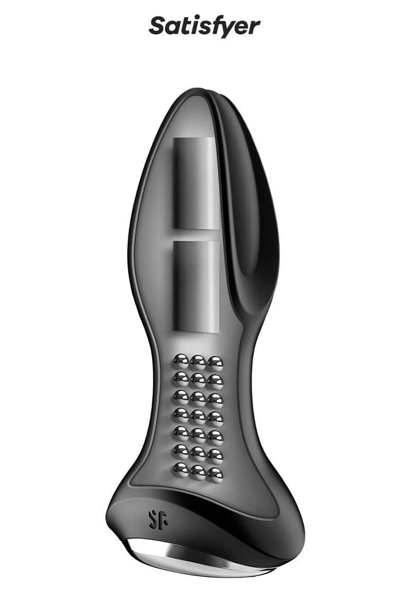 Plug anal vibrant uni-sexe Rotator Plug 2+ noir 13cm - Satisfyer