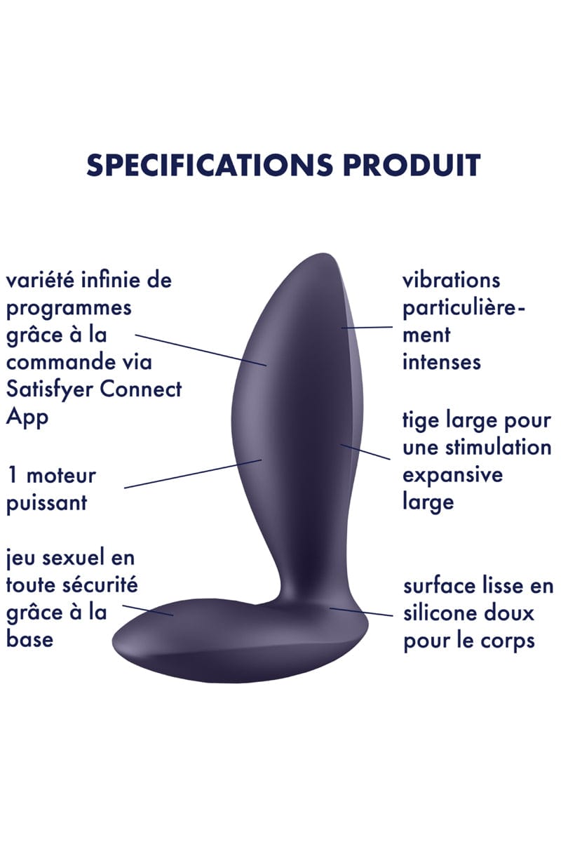Plug anal vibrant unisexe Power Plug connecté - Satisfyer