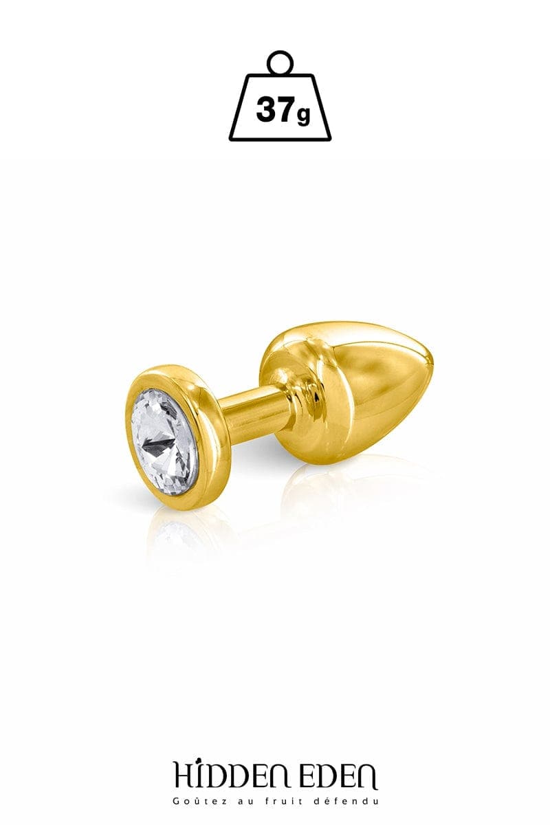 Plug bijou aluminium or et noir M - Hidden Eden