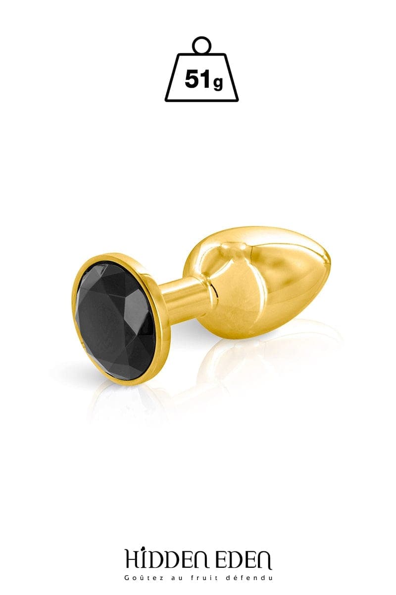 Plug bijou aluminium or et noir S - Hidden Eden