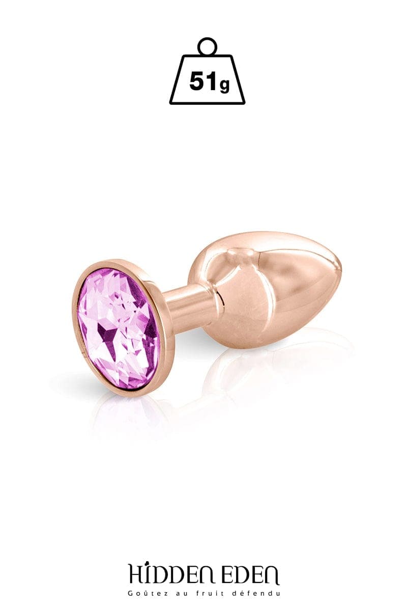Plug bijou intime en aluminium rose gold taille S 7,1cm de plaisir anal - Hidden Eden