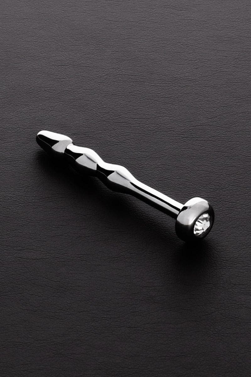 Plug de pénis en acier inoxydable strass transparent 6.5cm insérables - Triune