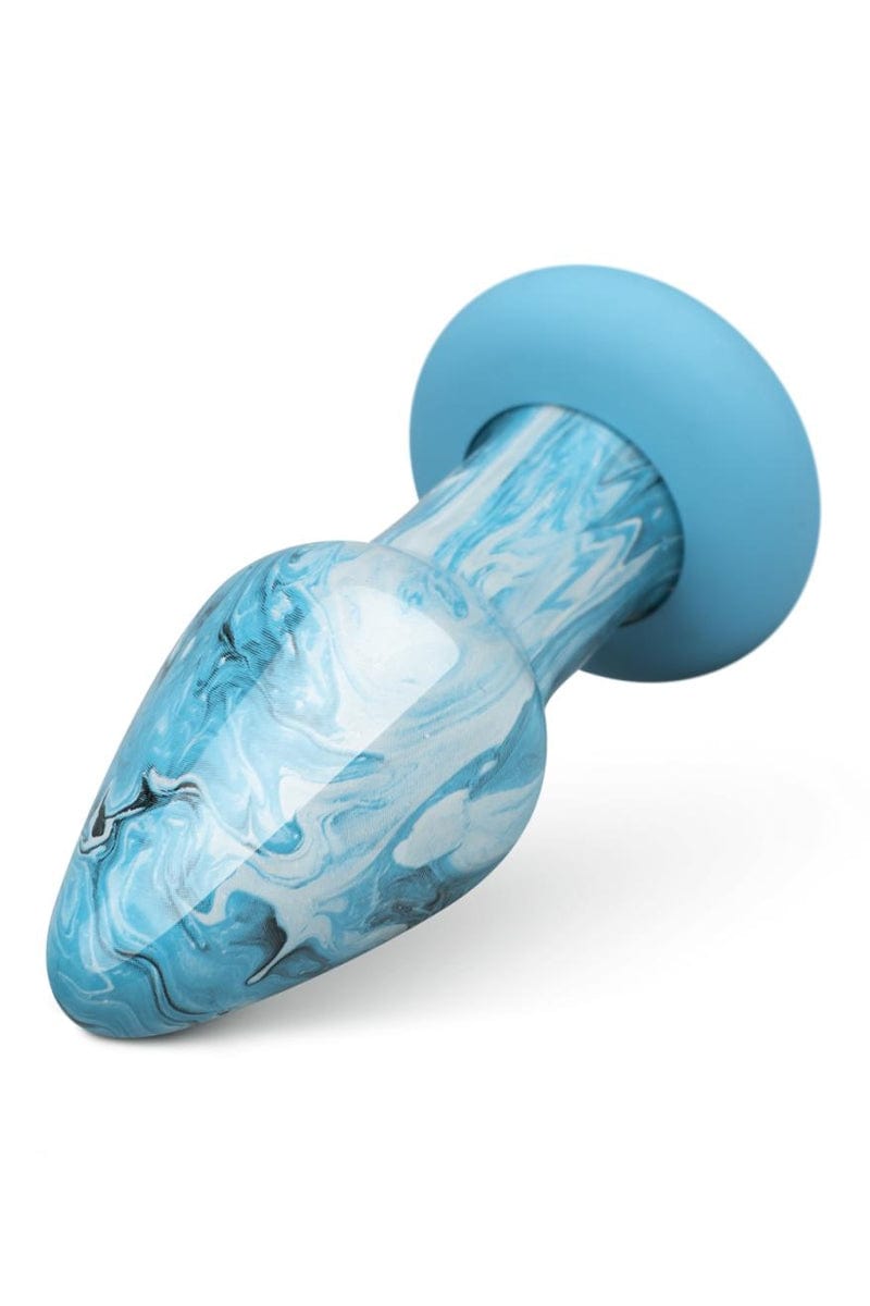 Plug en verre design bleu Ocean Curl -