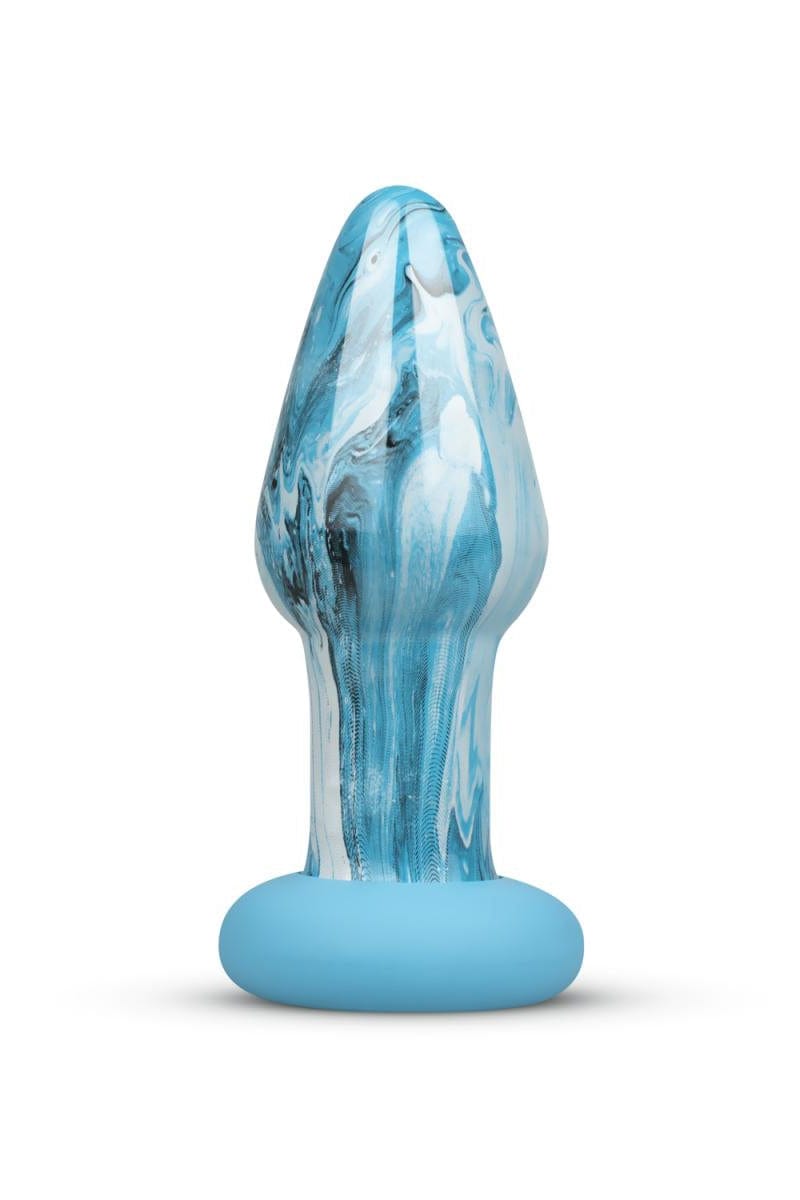 Plug en verre design bleu Ocean Curl -
