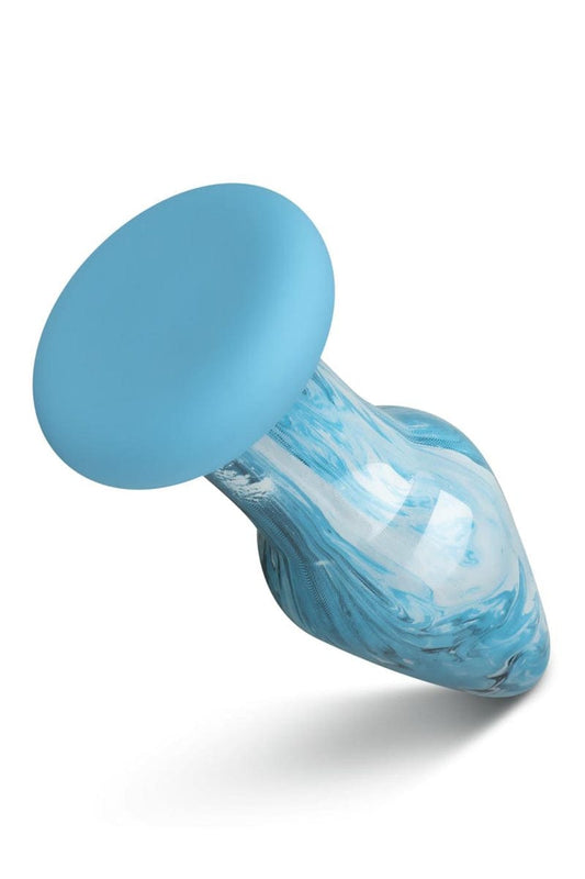 Plug en verre design bleu Ocean Curl -