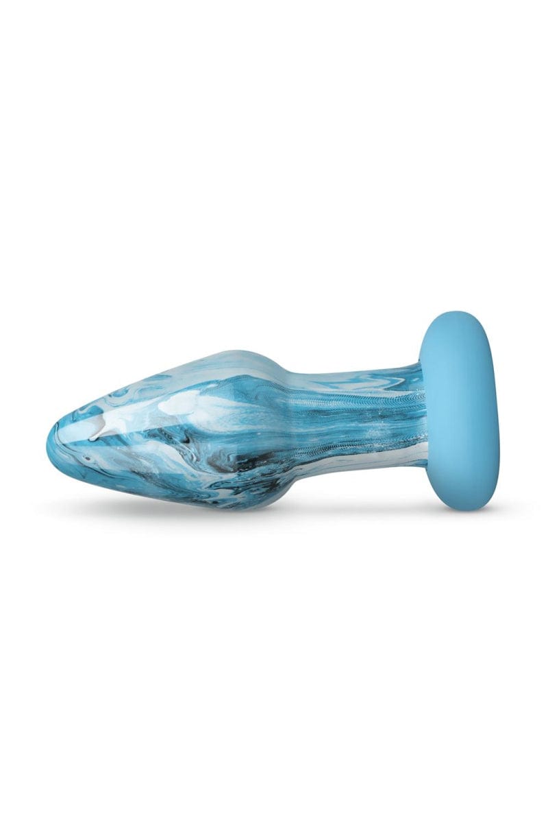 Plug en verre design bleu Ocean Curl -