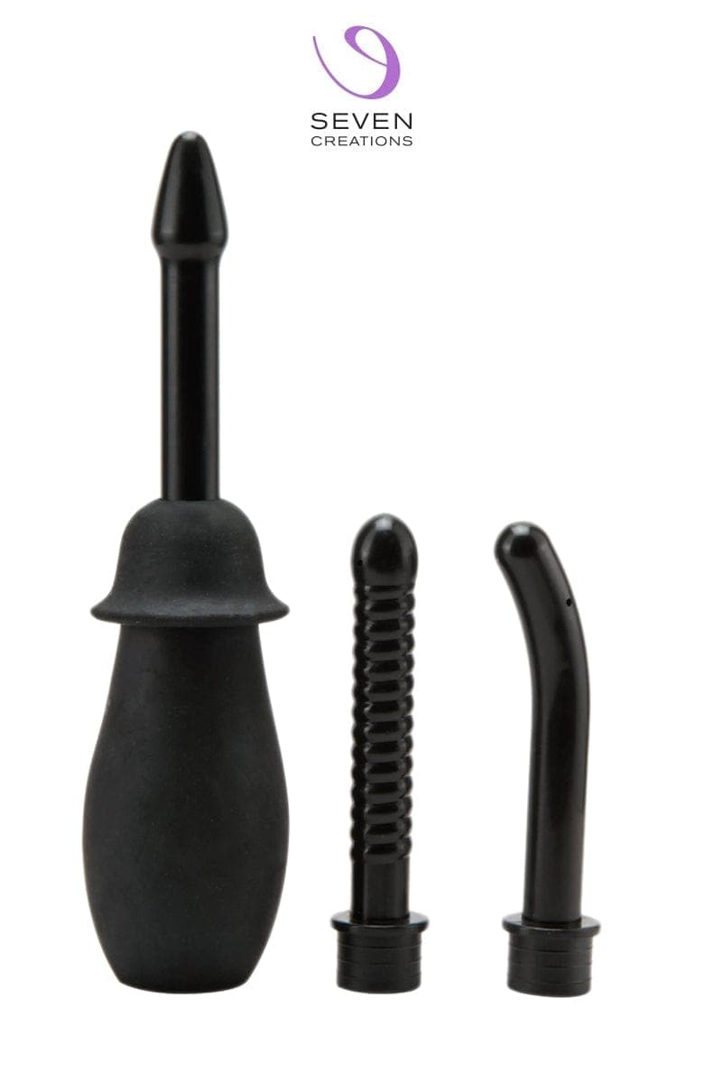 Poire à lavement anal en silicone 3 en 1 unisexe 260ml 9,4 x 2,1 cm insérable - Ouch!