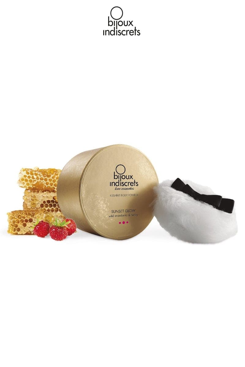 Poudre corporelle peau pailleté sexy fraise comestible - Bijoux Indiscrets