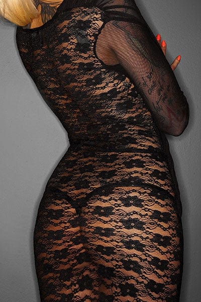 Robe moulante sexy en dentelle noir Flirty - Noir Handmade