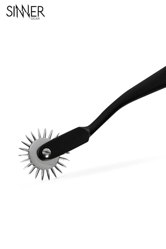 Roulette de Wartenberg BDSM crantée noire en acier inoxydable - Sinner gear
