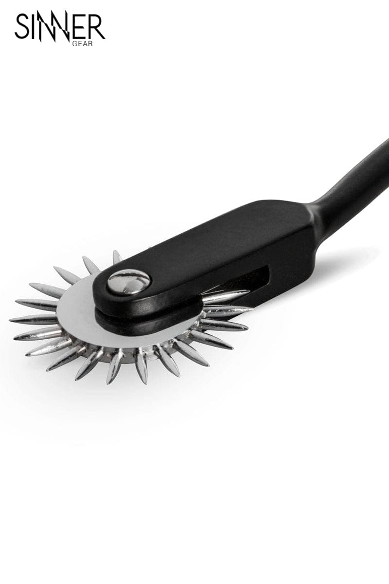 Roulette de Wartenberg BDSM crantée noire en acier inoxydable - Sinner gear