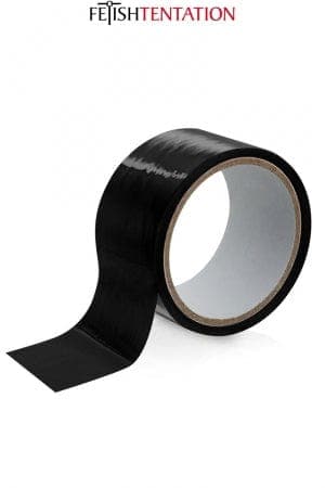 Ruban de soumission et bondage noir brillant longueur 15m largeur 5cm - Fetish Tentation