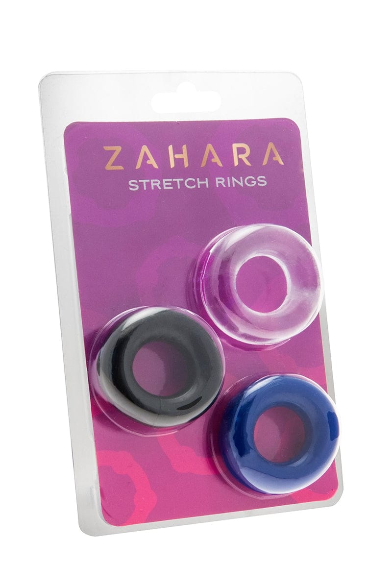 Set 3 Cockrings pour érection masculine 3 à 3,5cm extensible - Zahara