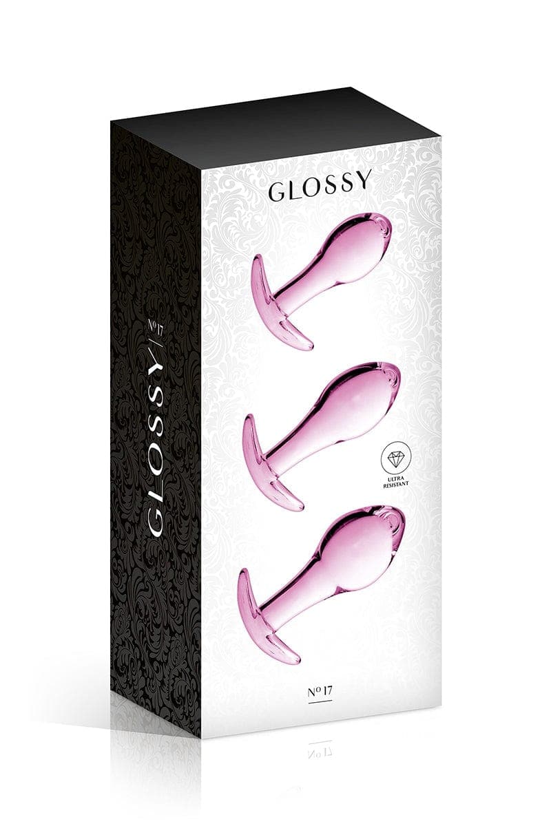 Set de 3 plugs anal en verre 25 28 30 mm n°17 Pink - Glossy Toys