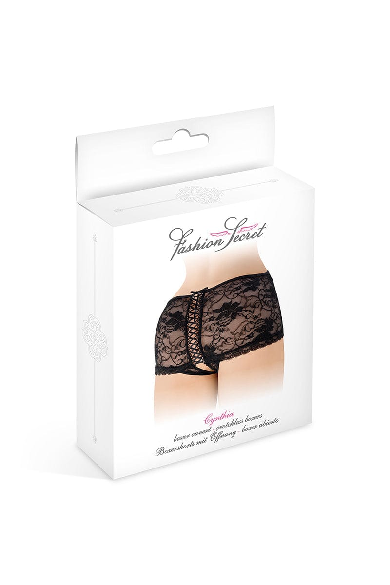 Shorty sexy ouvert noir Cynthia Taille Unique - Fashion Secret
