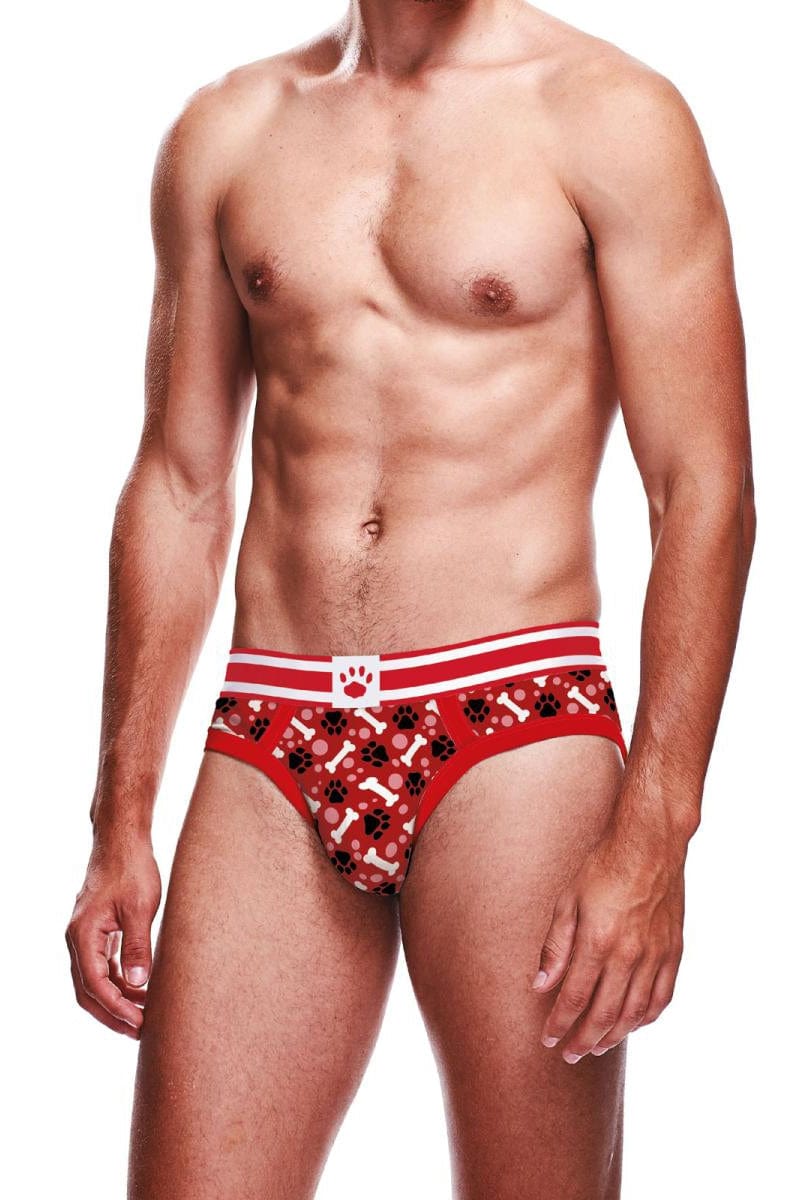 Slip imprimé motifs canins Paw rouge et blanc slip de sport - Prowler