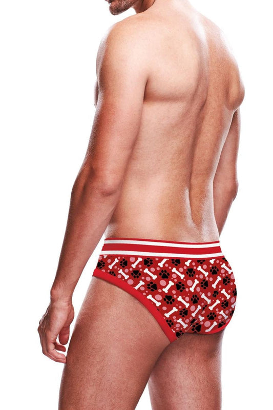 Slip imprimé motifs canins Paw rouge et blanc slip de sport - Prowler