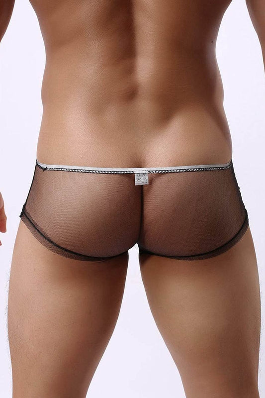 Slip noir transparent sexy pour homme maillage fin - Paris Hollywood