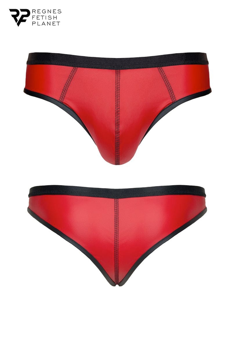 Slip sexy pour homme rouge wetlook effet latex sexy - Regnes