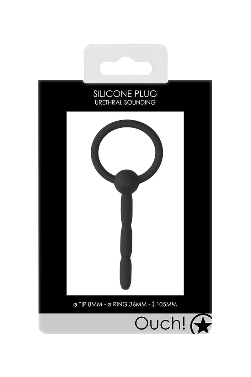Sonde urétrale en silicone texturé plaisir intense 10,5 x 0,8 cm - Ouch!