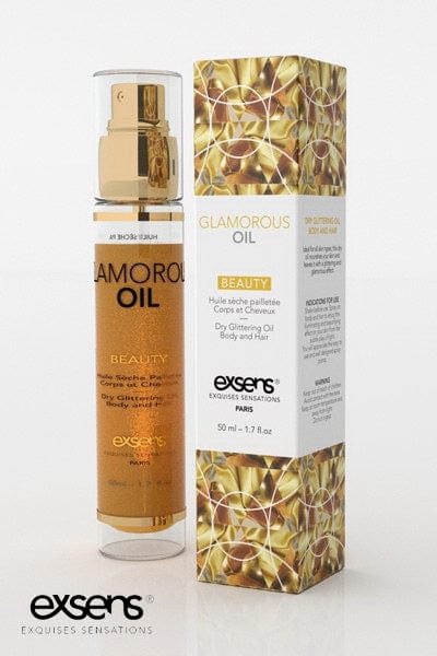 Spay huile sèche pailletée corps sexy Glam Oil Exsens 50 ml - Exsens