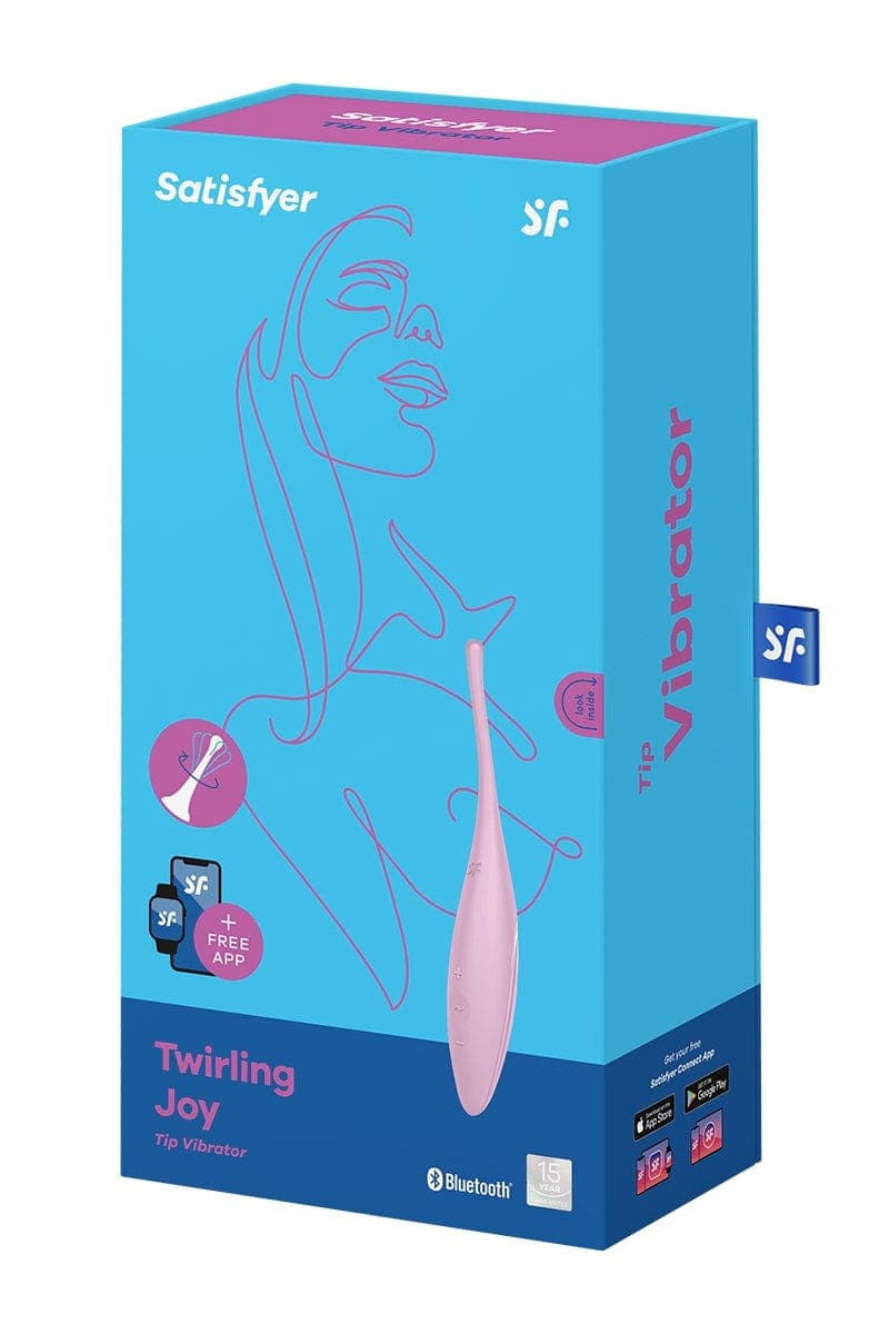Stimulateur 12 modes vibrant externe connecté Twirling Joy rose - Satisfyer
