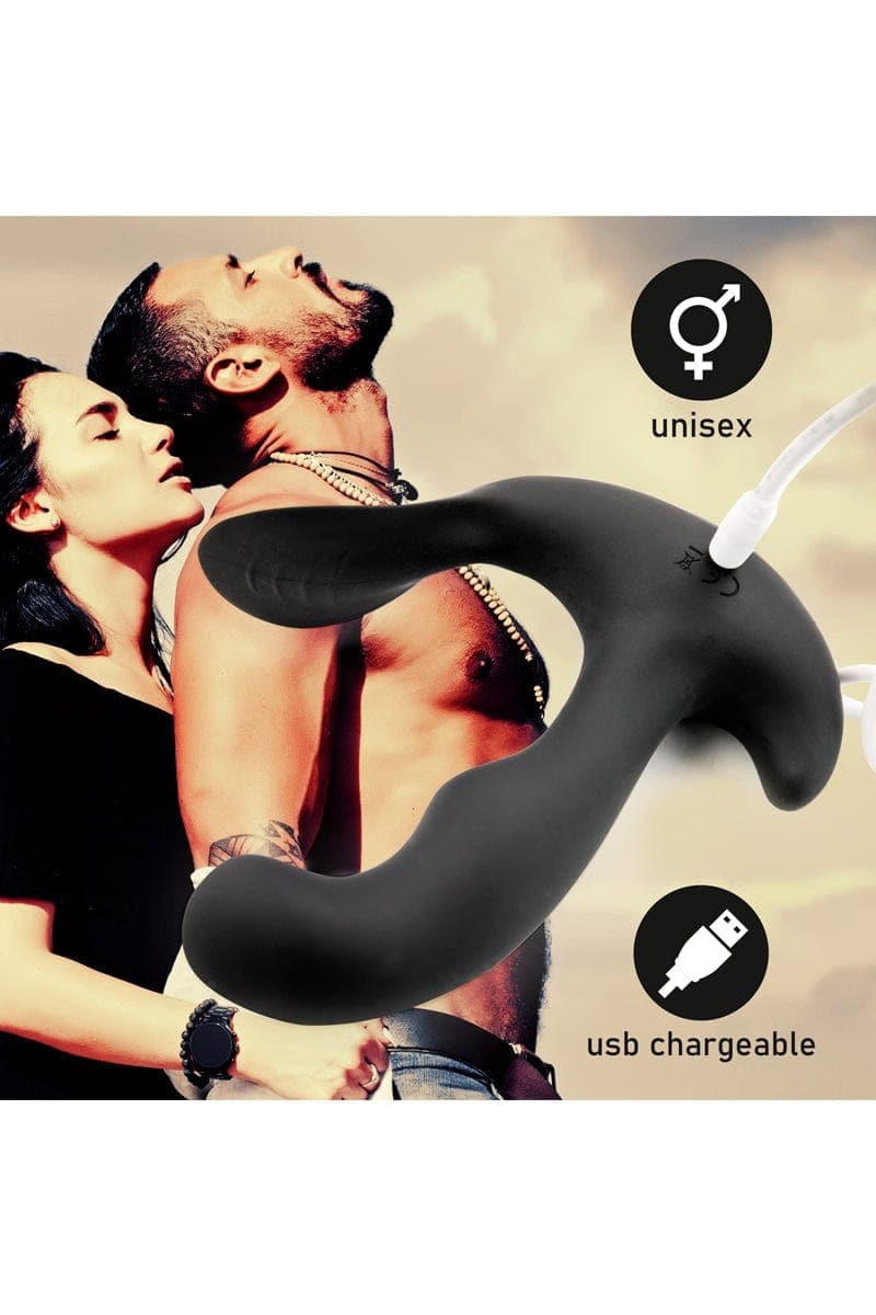 Stimulateur anal chauffant + vibrant télécommandé unisexe - Black Jamba
