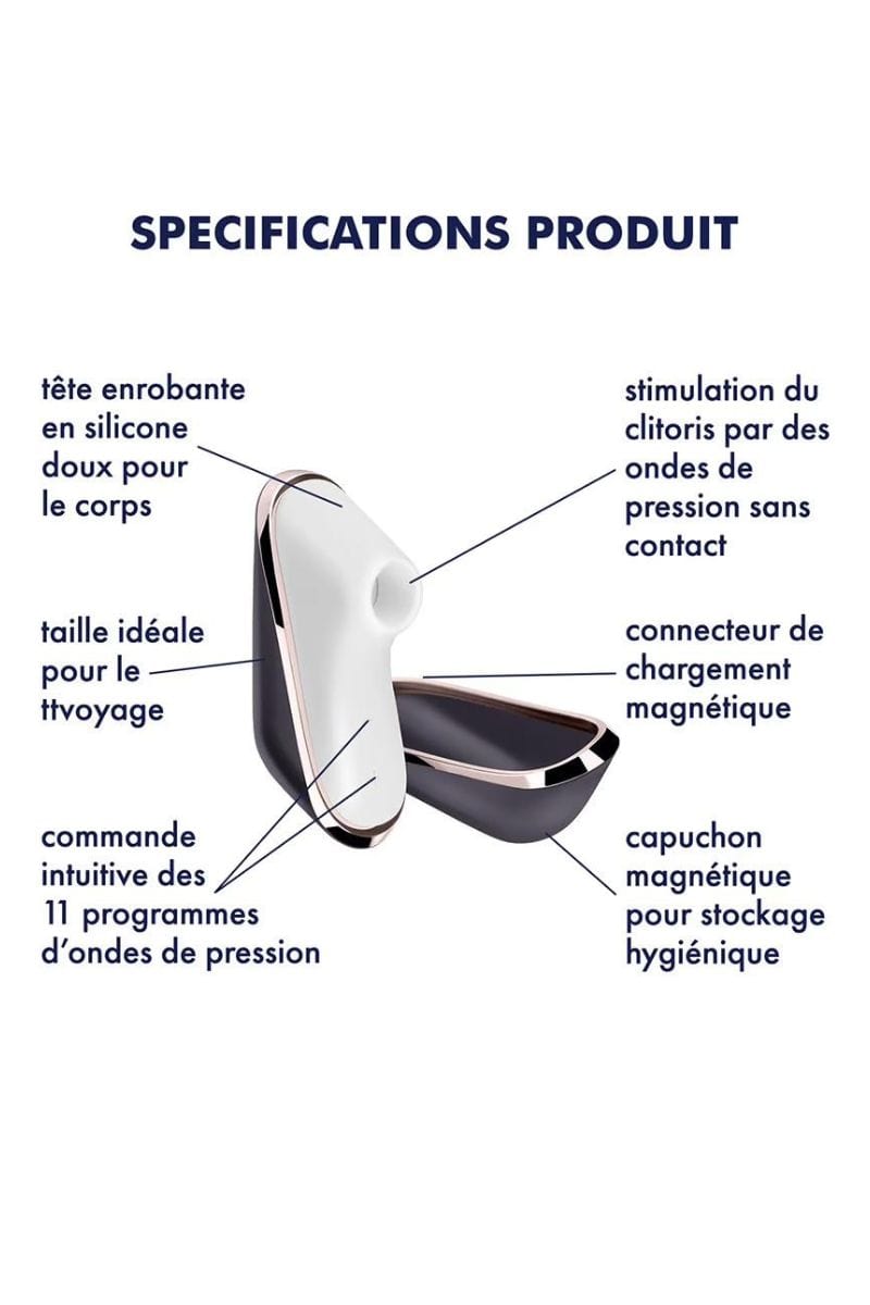 Stimulateur clitoridien de voyage étanche 10cm Pro Traveler - Satisfyer