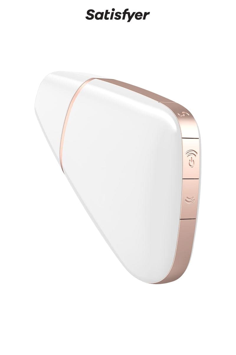 Stimulateur clitoridien ondes + vibrations Love triangle blanc - Satisfyer