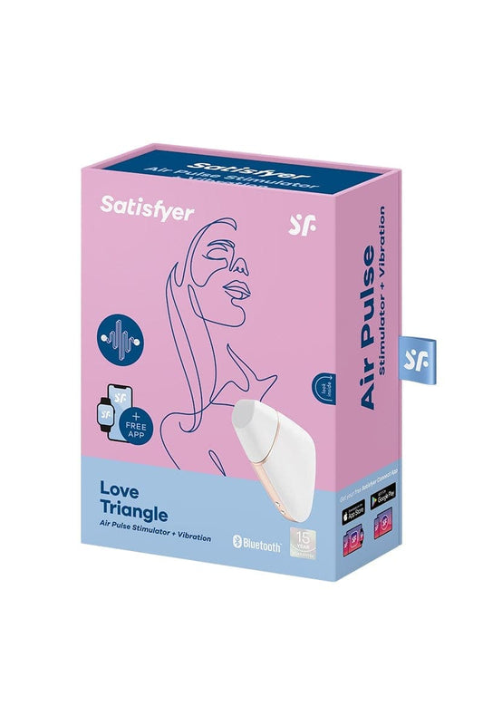 Stimulateur clitoridien ondes + vibrations Love triangle blanc - Satisfyer