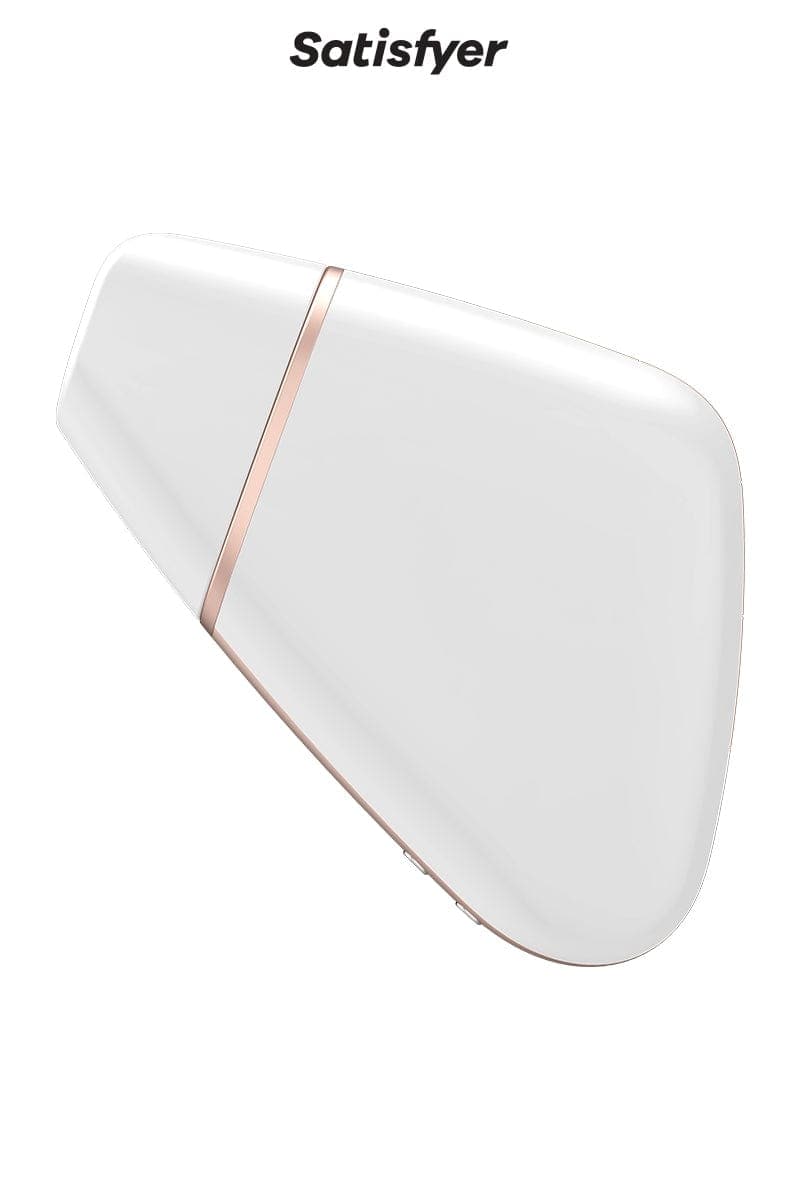 Stimulateur clitoridien ondes + vibrations Love triangle blanc - Satisfyer