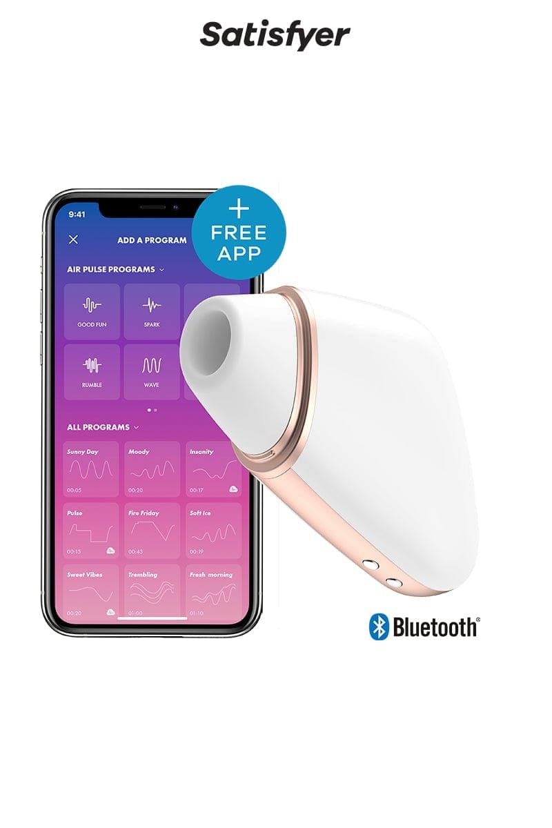Stimulateur clitoridien ondes + vibrations Love triangle blanc - Satisfyer
