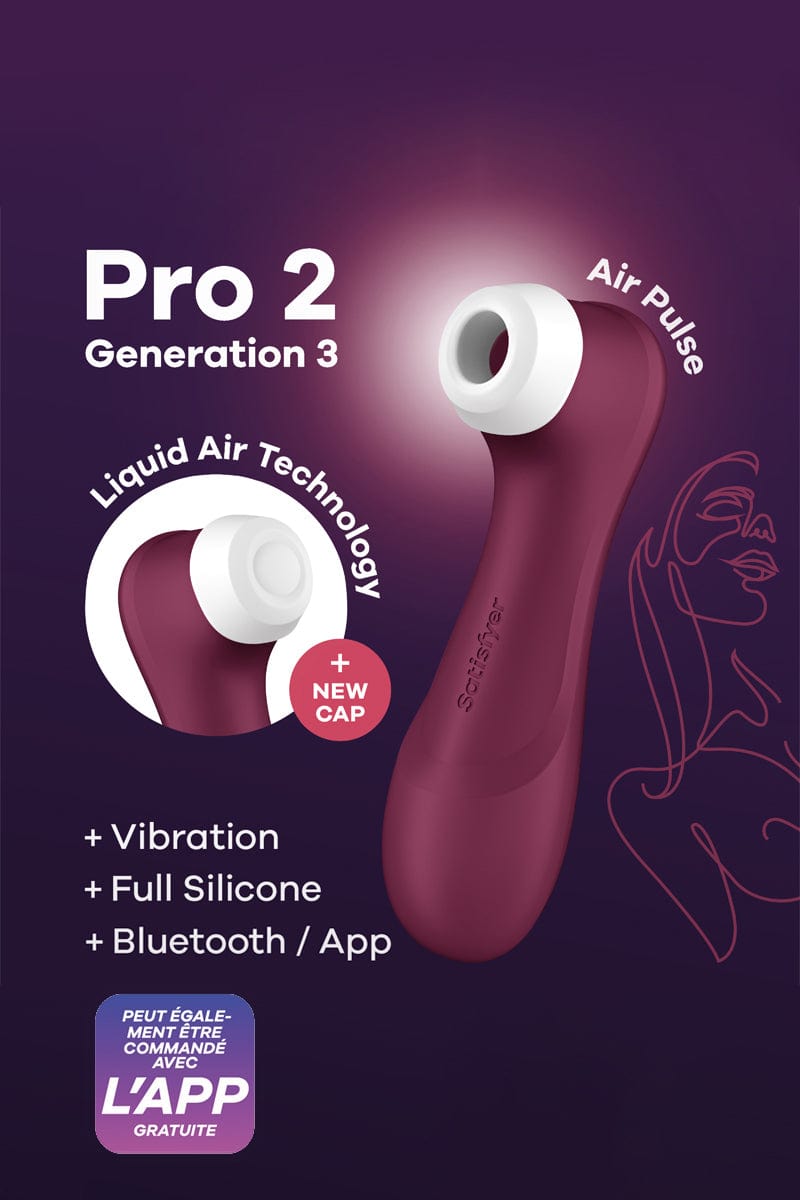 Stimulateur clitoridien Pro 2 Generation 3 connecté bordeaux - Satisfyer