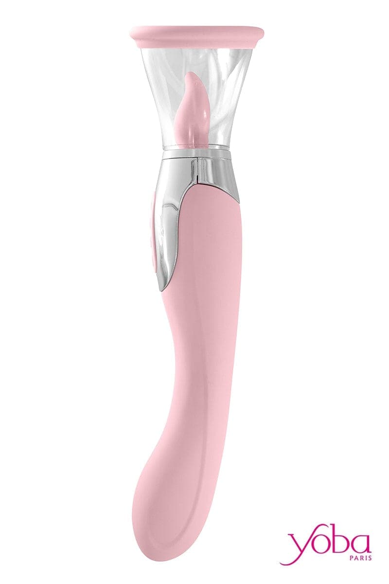 Stimulateur féminin 4 en 1 vulve téton langue vibro Harmony rose - Yoba