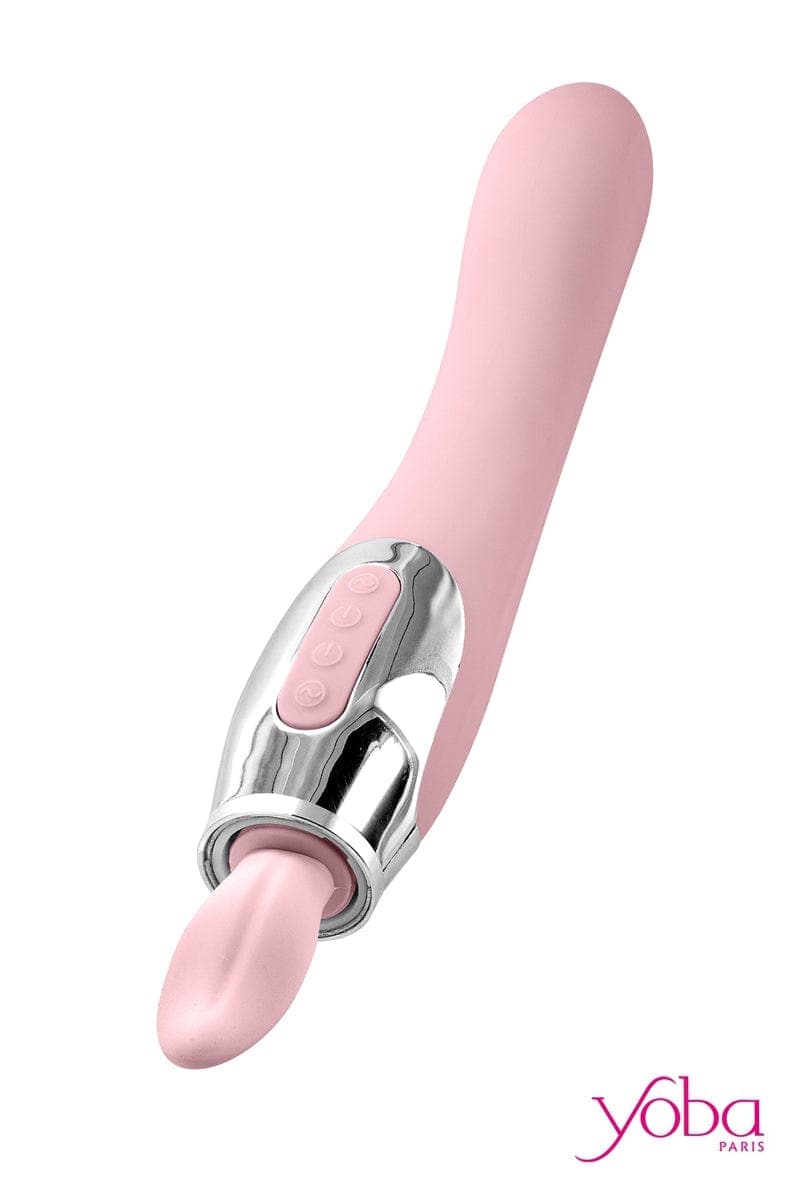 Stimulateur féminin 4 en 1 vulve téton langue vibro Harmony rose - Yoba